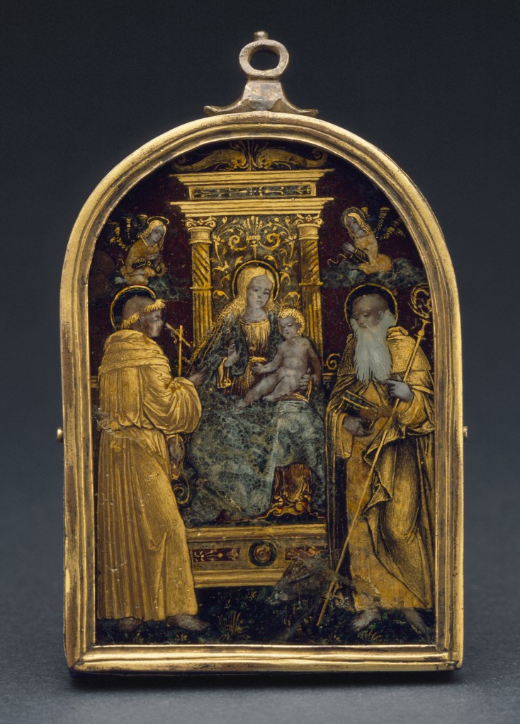 Fig. 04: Sacred Conversation reverse gilt and painted rock crystal (LACMA)