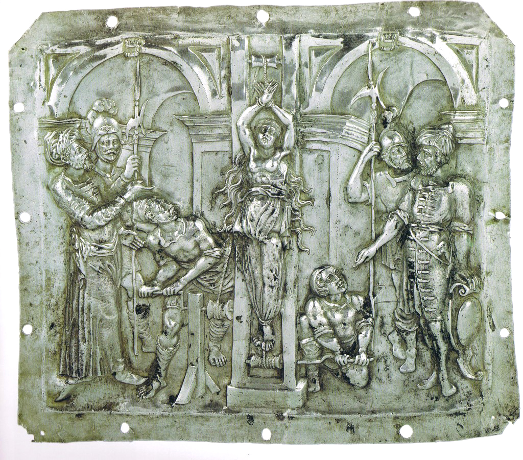 061 Agatha Fig 02 _ Relief panel of The Torturing of St Agathas Limbs from the Processional Carriage of St Agatha - Catania Museo Diocesano