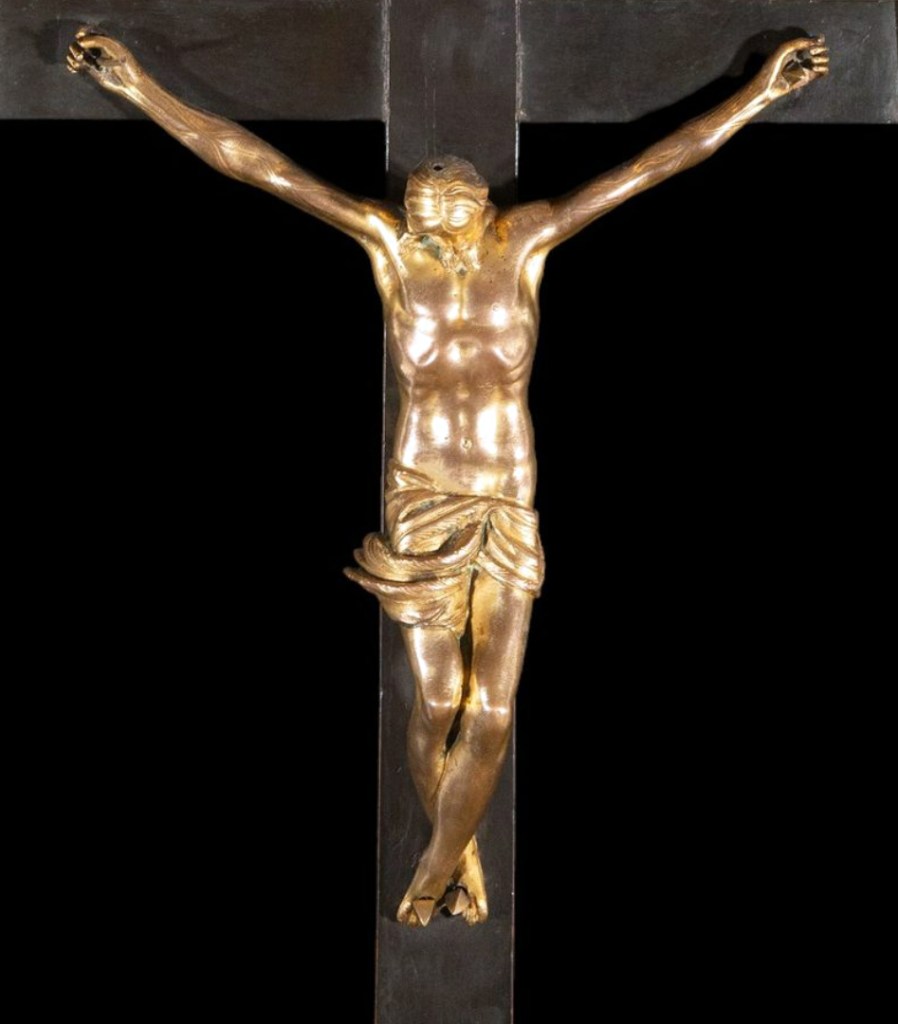 Fig. 29: Gilt bronze crucifix after a model by Michelangelo (art market, Drouot)