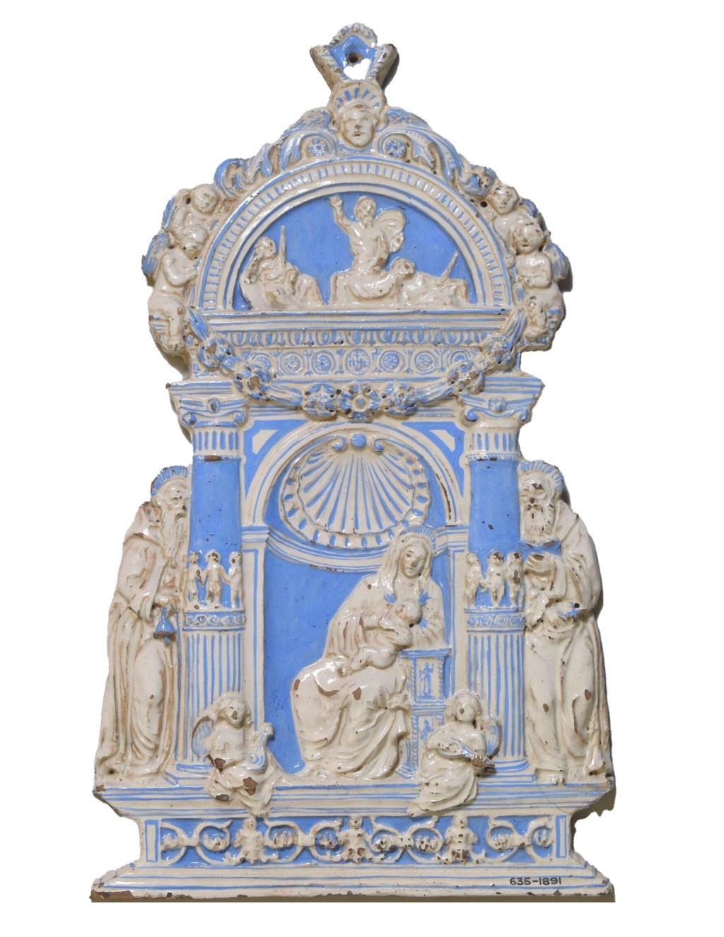 Late 19th Century Maiolica Plaques after Renaissance Pax&nbsp;Prototypes