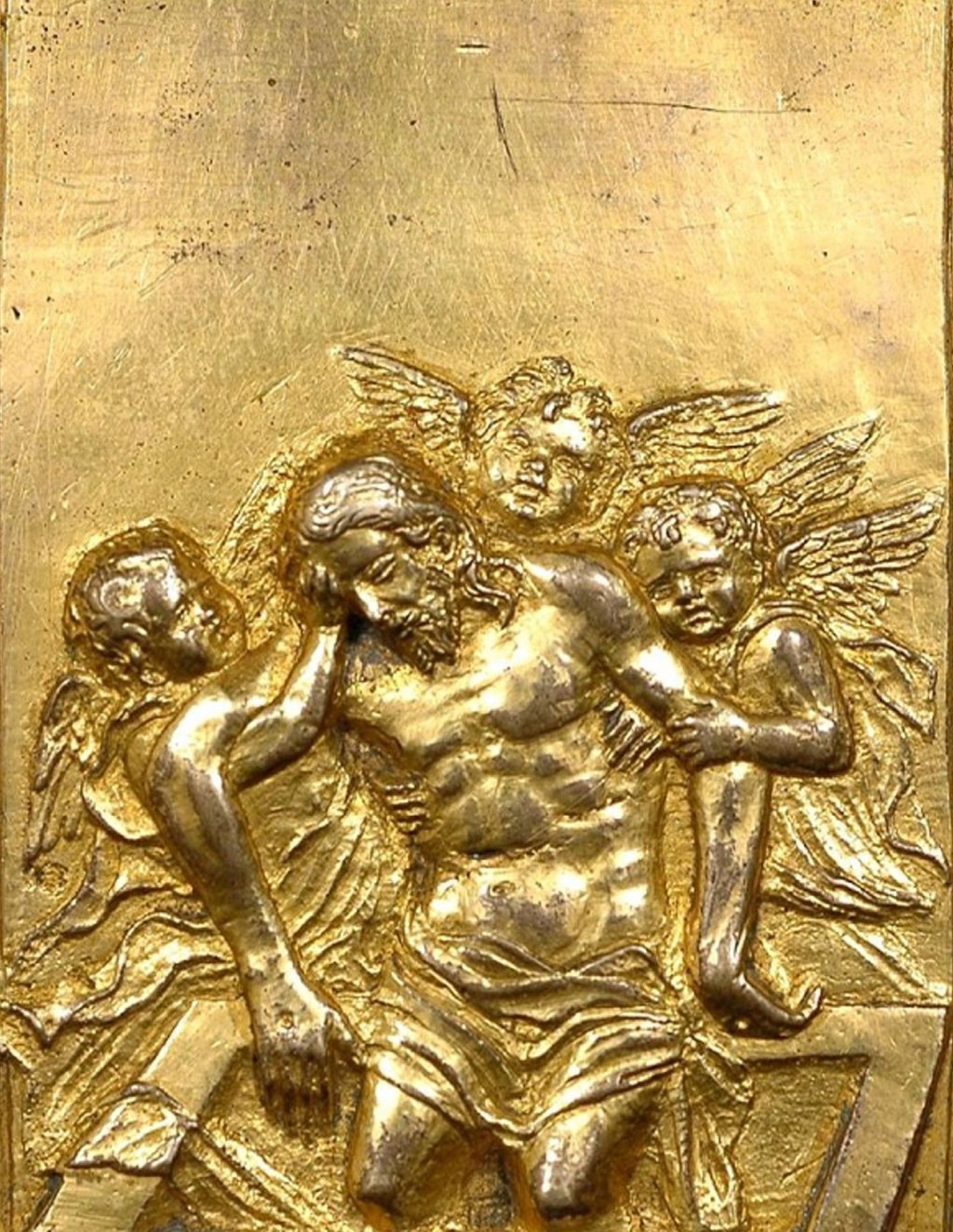 Donatello inspired gilt bronze plaquette